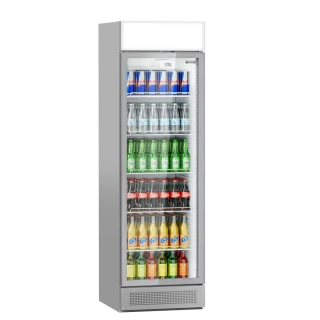 Lednice na nápoje - 595 mm - 358 l - bezrámové provedení - digitální teploměr - s 1 skleněné dveře & osvětleným reklamním displejem
