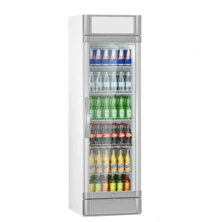 Lednice na nápoje - 595 mm - 347 l - digitální teploměr - s 1 skleněné dveře & osvětleným reklamním displejem