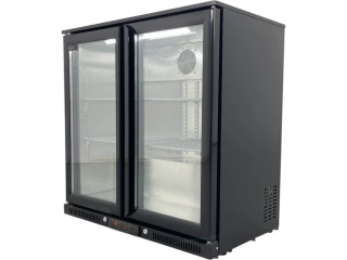 Barová lednička – 0,9 m – 190 l – se 2 skleněnými dvířky a 2 policemi – černá
