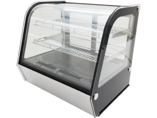 Stolní chladicí vitrína 120 l – zaoblená stříbrná 