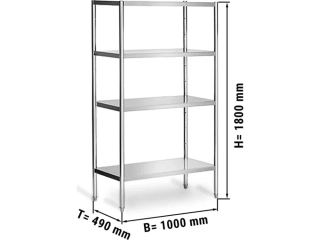 Regál - nerezová ocel 1000 x 500 x 1800 mm