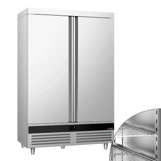 Nerezová skladovací lednice PREMIUM - 1200 L - s 2 dveřmi