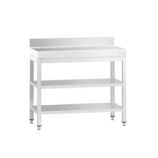 Nerezový stůl s 2 policemi 90x60x85cm