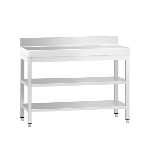 Nerezový stůl s 2 policemi 100x60x85cm