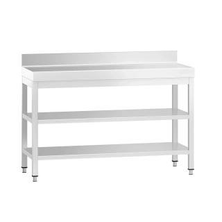 Nerezový stůl s 2 policemi 120x60x85cm