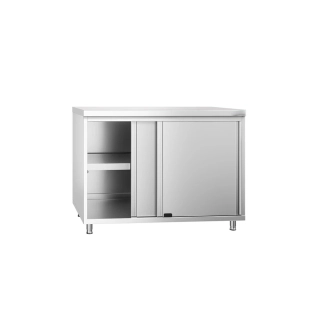 Nerezový pracovní stůl se skřínkou bez zadního lemu 100x60x85cm