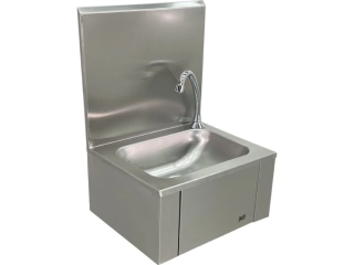 Ruční umyvadlo nerezové, s kolenním ovládáním - 400x340x(200+385) cm