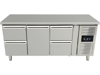 Chladicí stůl, 4 šuplíky a 1 dvířky uprostřed