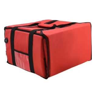 WarmBag / Pizza taška / izolační taška PRO - vyhřívaná taška na rozvoz - pro 4 pizzakartonů - 35x35 cm - červená