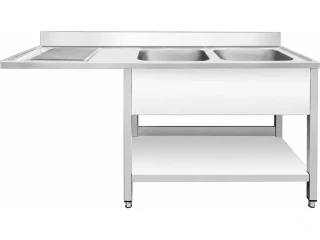 Dřezový stůl k myčce nádobí - 1 800 mm - 2 dřez vpravo - hloubka 600 mm