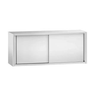 Nerezová nástěnná skříňka PREMIUM - 1800x400 mm - s posuvnými dveřmi - výška 650 mm
