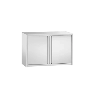 Nerezová nástěnná skříňka PREMIUM 0,8 m - s křídlovými dveřmi - výška 0,65 m