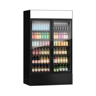 Lednice na nápoje - 1200L - bezrámový design - 2 skleněné dveře & reklamní displej