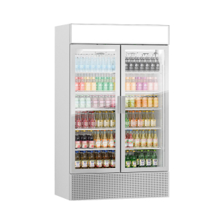 Lednice na nápoje - 1200L - bezrámový design - 2 skleněné dveře & reklamní displej