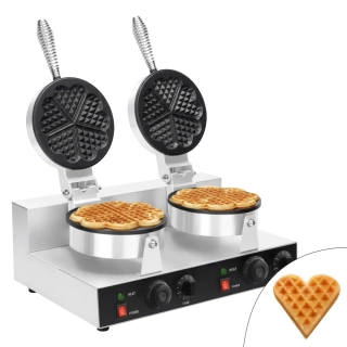 Vaflovač - dvojitý - 2,6 kW - tvar: srdce