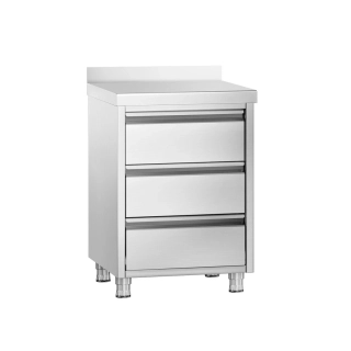 Zásuvková skříňka PREMIUM - 0,5 m - se 3 šuplíky a opěradlem