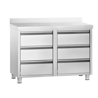 Zásuvková skříňka PREMIUM - 1,0 m - se 6 šuplíky & obkladovým panelem