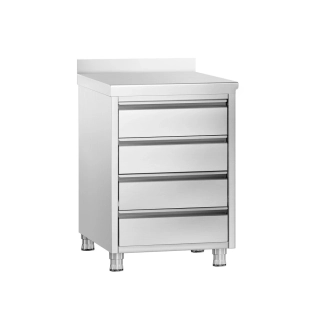 Zásuvková skříňka PREMIUM - 0,5 m - se 4 šuplíky a opěradlem