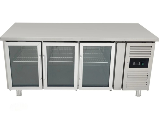 Chladicí stůl se 3 skleněnými dvířky