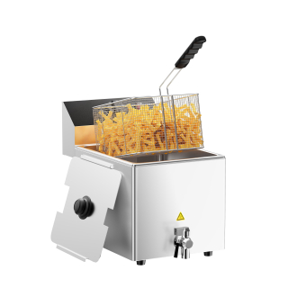 Elektrická fritéza - 12 litrů - 3,25 kW - s vypouštěcím kohoutem
