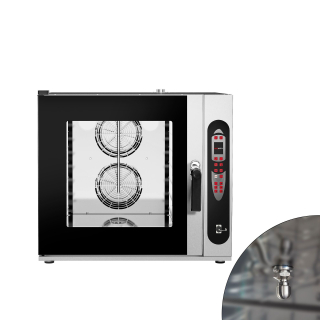 Elektrický kombinovaný konvektomat - digitální - 2,4″ LCD displej - 6x GN 2/1 nebo 12x GN 1/1 - vč. Mycí systém & teplotní sonda