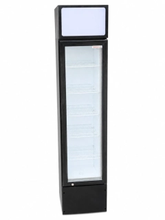 Prosklená chladicí lednice SLIM 160 l – úzká gastro lednice s LED osvětlením