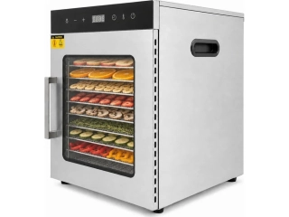 Sušička potravin s 10 nerezovými rošty – 800 W – 30 až 90 °C