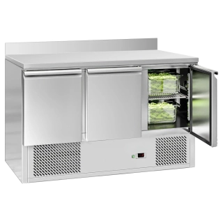 Chladicí stůl ECO - 1370x700 mm - se 3 dveřmi - zadní lištou