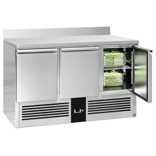 Chladicí stůl PREMIUM - 1370x700 mm - 3 dveře - zadní lišta
