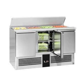 Saladeta PREMIUM - 1368 mm - 3 dveře - s nerezovým krytem pro 4x GN 1/1