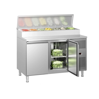 Přípravný stůl ECO - 1360mm - 2 dveře - pro 7× GN 1/3