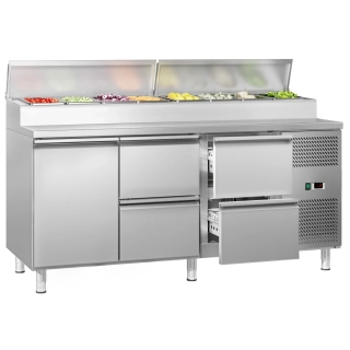 Přípravný stůl ECO - 1795 mm - 1 dveře & 4 zásuvky - pro 8× GN 1/3