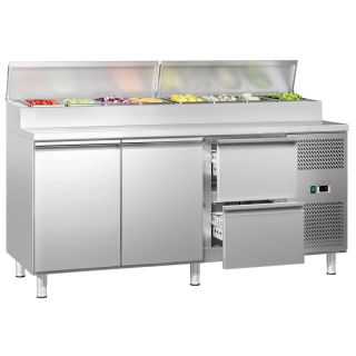 Přípravný stůl ECO - 1795 mm - 2 dveře & 2 zásuvky - Pro 8× GN 1/3