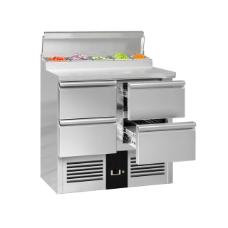 Přípravný stůl Mini PREMIUM - 900x700 mm - 4 zásuvky - pro 5× GN 1/6