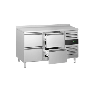 Chladicí stůl ECO - 1360x700mm - so 4 zásuvkami - zadní lem
