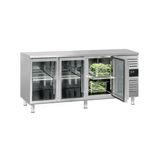 Chladicí stůl ECO - 1800x700 mm - Se 3 skleněnými dveřmi