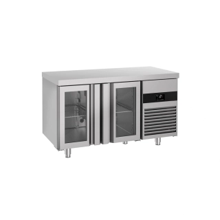 Chladicí stůl PREMIUM - 1400x700 mm - 2 skleněné dveře