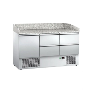 Chladicí stůl na pizzu ECO - 1400x700 mm - se 1 dveřmi a 4 zásuvkami