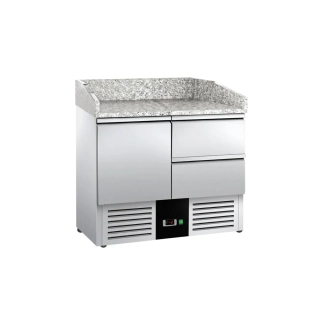 Chladicí stůl na pizzu PREMIUM - 935x700 mm - se 1 dveřmi a 2 zásuvkami