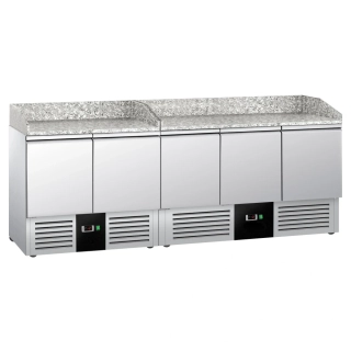 Chladicí stůl na pizzu PREMIUM - 2300x700 mm - se 5 dveřmi