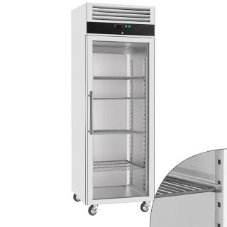 Nerezová skladovací lednice ECO - 600 L - s 1 skleněnými dveřmi