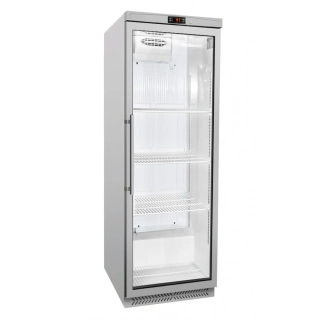 Nerezová skladovací lednice ECO - 400 L - s 1 skleněnými dveřmi