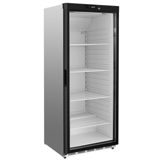 Nerezová skladovací lednice PREMIUM - 600 L - s 1 prosklenými dveřmi