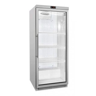 Nerezová skladovací lednice ECO - 580 L - s 1 skleněnými dveřmi