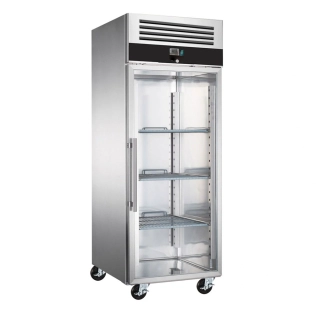 Pekárenský mrazák PREMIUM - EN60x40 - 600L -- s 1 skleněnými dveřmi, kolejnicemi a rošty