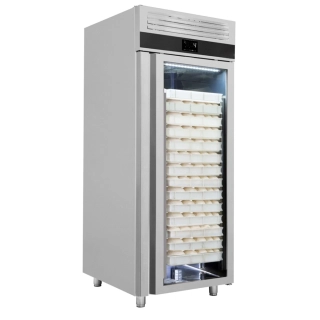 Pekařská nerezová lednice PREMIUM - EN 600x800 - 850 L - s 1 prosklenými dveřmi