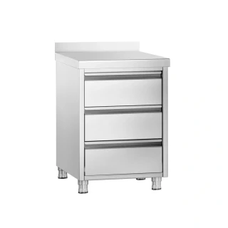 Zásuvková skříň PREMIUM - 3 zásuvky a zadní lišta - 500 x 700 mm
