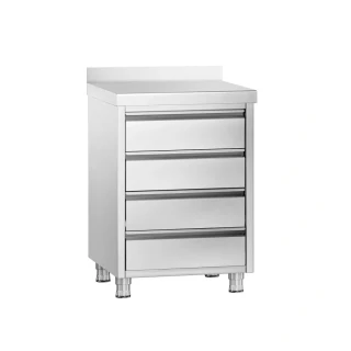 Zásuvková skříň PREMIUM - 4 zásuvky a zadní lišta - 500 x 600 mm