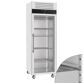 Nerezová skladovací lednice ECO - GN 2/1 - 700 L - s 1 skleněnými dveřmi