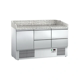 Chladicí stůl na pizzu ECO - 1400x700 mm - se 1 dveřmi a 4 zásuvkami
